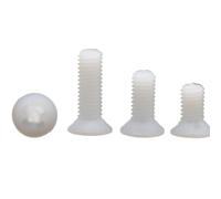 10/20/50 Uds M2 M2.5 M3 M4 M5 M6 M8 Rosca Métrica Negro Blanco Nylon Plástico Cabeza Avellanada Plana Tornillo Cruzado Blanco(12mm,M2.5 50pcs WHITE)