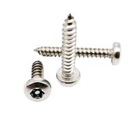 10/20/50 Uds M3 .5 M4 .2 .8 304 cabeza plana de acero inoxidable con núcleo columna tornillo autorroscante antirrobo redonda madera(M4.8x32(10pcs))