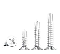 10/20/50 Uds M3.9 M4.2 .8 M5.5 M6.3 304 cabeza avellanada cruzada de acero inoxidable tornillo autoperforante plana cola milano(45mm,M5.5(10PCS))
