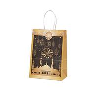 10/20/50 unids musulmanes Eid Mubarak oro bolsas de asas conmemorativas regalo embalaje Ramadán Kraft bolsa de papel suministros fiesta bolsa de regalo