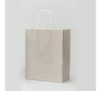 10/20/50pcs lote color bolsa de papel kraft con asas 21x15x8cm Festival bolsa de regalo bolsas de compras-gris, 26x32x12cm, 10pcs