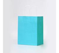 10/20/50pcs lote color kraft bolsa de papel con asas 21x15x8cm Festival bolsa de regalo bolsas de compras-azul cielo, 32x25x11cm, 10pcs