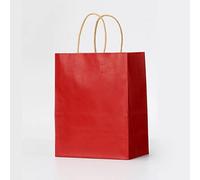 10/20/50pcs lote color kraft bolsa de papel con asas 21x15x8cm Festival regalo bolsa bolsas de compras-rojo, 15x21x8cm, 50pcs