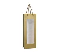 10-20 bolsas de papel kraft de forma oblonga, bolsa de regalo de vino, paquete de cordón de transporte, color de contraste de vino tinto translúcido, bolsa de regalo visible para champán (rubio oscuro