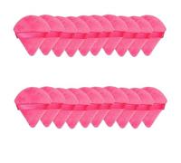 10/20 esponjas de polvo FP03 de terciopelo triangular | Para polvo compacto, corrector y maquillaje de retoque (rosa, 20 unidades)