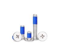 10/20 piezas de acero inoxidable 304, cabeza plana fina con ranura cruzada recubierta adhesivo, tornillo antiaflojamiento M2M2.5M3M4M5M6(20pcs M2.5X10X5)