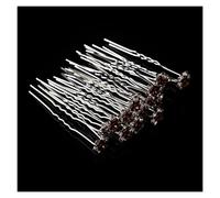 10/20 piezas elegantes pinzas for el pelo de flores rosas de cristal, horquillas for el pelo de novia, joyería for dama de honor, accesorios for el cabello for mujer(Coffee-20Pcs)