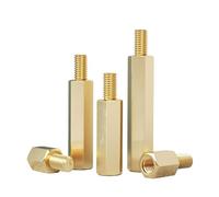 10/20 piezas M2 .5 M3 M4 latón hexagonal macho hembra soporte de separación rosca cobre placa base PCB espaciador columna hueca(6mm 20pcs,M3 (Thread 6mm))