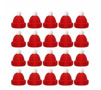 10/20 piezas Mini gorro y bufanda de Papá Noel Disfraz navideño para gato Conejo Muñeco Piruleta Botella DIY Fiesta de Navidad Cena Decoración-20 piezas Rojo Short_a