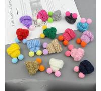 10/20 piezas Mini gorro y bufanda de Papá Noel Disfraz navideño para gato Conejo Muñeco Piruleta Botella DIY Fiesta de Navidad Cena Decoración-20 piezas_a