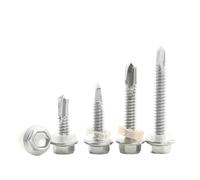 10-20 piezas tornillos autorroscantes hexagonales externos con cabeza de arandela(410 Stainless steel,19MM_M6.3 10PCS)