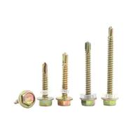 10-20 piezas tornillos autorroscantes hexagonales externos con cabeza de arandela(Zinc plated,38MM_M5.5 10PCS)