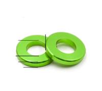 10-20 unids/lote arandela plana de aluminio M3 M4 M5 M6 M8 M10 junta anodizada multicolor for pieza control remoto(Green,M4X10X1 10PCS)