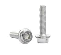 10-20 unids/pack cabeza hexagonal con tornillos de brida dentada de acero inoxidable 304 M3 M4 M5 M6 M8 M10 M12 perno Allen con bridas(M6x50mm 10pcs)