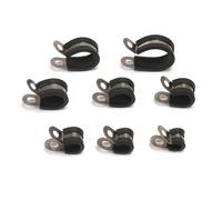 10/20pcs Rubber Lined P Clips | Acero inoxidable Cable Clamps with EPDM Liner for 6-24mm Pipes - Antivibration Hose Mounts, Electrical Wiring Fasteners Hardware (14 mm (10pcs))