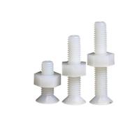 10-20SET M3 M5 M6 Tornillos De Cabeza Avellanada Nailon Blanco Tuercas Pernos Planos Phillips Plástico(40mm,M6-10set)