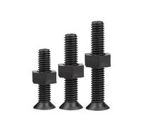 10-20SET M3 M5 M6 Tornillos De Cabeza Avellanada Nailon Negro Tuercas Pernos Planos Phillips Plástico(30mm,M5-10set)