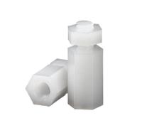 10-20set M4 M5 Plástico Blanco Nylon Aislado Hexagonal Pilar Espaciador Columna Tornillo Tuerca(10mm,M4-20sets)