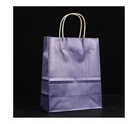 10/25 bolsas de papel kraft de regalo para vacaciones, compras, bricolaje, multifuncionales, reciclables, con asas (morado oscuro, 10 unidades, 21 x 11 x 27 cm)