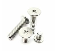 10/25 Uds CM M1.4 .6 M2 .5 M3 M4 M5 M6 304 A2-70 Tornillo De Cabeza Oblea Plana Ultrafina Cruz Acero Inoxidable Baja(12mm,M2.5 25pcs)