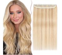 10"(25cm) SEGO Extensiones de Clip de Pelo Natural [#18/613 Ash Rubio/Blanqueador Rubio] Una Pieza con 5 Clips Cabello Humano Remy Postizos Pelucas Lisas para Mujer (40g)