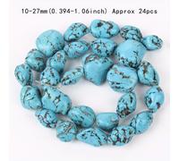 10-27Mm 24pcs Cuentas de Piedra Irregulares Azul para Hacer Joyas Pulseras Collares Adiciones