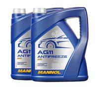 10 (2x5) Litro Mannol Anticongelante AG11 Anticongelante Concentrado Azul