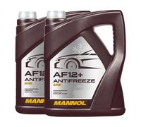 10 (2x5) Litro Mannol Longlife Anticongelante AF12 + Concentrado Rojo
