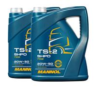 10 (2x5) Litro Mannol SAE 20W-50 Shpd TS-2 Camión/Remolque Aceite de Motor / Öl