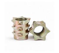 10/30/50/100 Uds M4 M6 inserto de madera roscado de aleación de Zinc tuercas con pinchos tuercas de eslabón de cabeza de brida for muebles conectar Color Chapado en Zinc ( Color : 10pcs , Size : M4x10