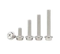 10/30/50/100 Uds. Pernos De Brida Phillips Cabeza Hexagonal Acero Inoxidable 304 A2 Con Tornillo Dentado Perno Externo M6(QTY-30pcs,M6 25mm)