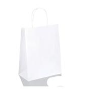 10/30/50 bolsas de regalo para fiestas de vacaciones con asa, bolsa de compras para joyas, Navidad, día de San Valentín, matrimonio, regalo de matrimonio, bolsa de papel de colores (blanco, 15 x 21 cm