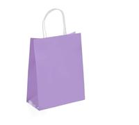 10/30/50 bolsas de regalo para fiestas navideñas con asa, bolsa de compras para joyas, Navidad, día de San Valentín, matrimonio, regalo de matrimonio, bolsa de papel de colores (morado, 15 x 21 cm, 50