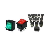 10/30/50 uds, 16A 250V AC de alta corriente, interruptor en forma de barco, encendido/apagado, especial for máquina Eelding, KCD4, interruptores de botón de encendido basculante(KCD4-2-4P Green,50PCS)