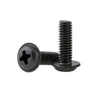 10/30/50 Uds M3/ M3.5/ M4/ M5 ,3-25mm tornillo de cabeza plana tornillo de máquina empotrada en cruz tornillo de cabeza de arandela de rosca métrica tornillo de acero negro sujetadores de computadora(