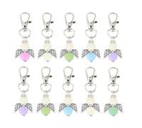 10/30 llaveros de bendición con colgante de alas para invitados, baby showers, bodas, fiestas, regalos, llaveros unisex