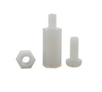 10-30 separadores de nylon M2 y .5 for placa base, espárragos montaje en rack, tornillos, tuercas, juego columnas, pilares soporte for PCB(White/M2.5,10mm (30 Set))