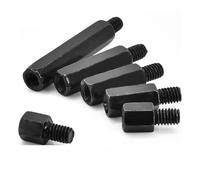 10-30 Uds. Separador hexagonal negro M3 M4 placa base separador Pilar perno hexagonal aislamiento de hierro conexión soporte columna tornillo(10mm,M4 (Thread 6mm)10pcs)