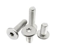 10/50/100 Uds M1.6 M2 .5 M3 M4 M5 M6 M8 CM Torx Tornillo De Cabeza Ultrafina Perno Oblea Plana Súper Baja Seis Lóbulos A2-70 Acero Inoxidable 304(50pcs M3x6mm)