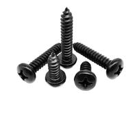 10/50/100 Uds M1 M2 M3 M4 M5 M6 negro 304 acero inoxidable cruz cabeza redonda tornillo autorroscante for madera
