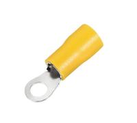 10/50/100 Uds Rv1.25 Rv2 Rv5 conectores de cable de engarce de anillo eléctrico terminales de cableado aislados engarzado 22-10Awg rojo azul amarillo(RV5.5-6 Yellow,50PCS)