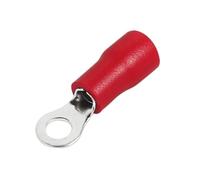 10/50/100 Uds Rv1.25 Rv2 Rv5 conectores de cable de engarce de anillo eléctrico terminales de cableado aislados engarzado 22-10Awg rojo azul amarillo(RV1.25-6 Red,50PCS)