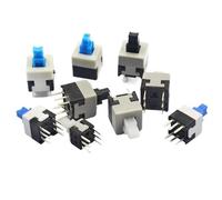 10/50/100 unids/lote 5,8x5,8 7x7 8x8 8,5x8,5mm interruptores de botón de 6 pines autoblocantes(8.5x8.5mm,50 Pcs,UNLOCK)