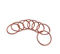 10/50 juntas tóricas de silicona roja, diámetro exterior de 5 mm a 90 mm, espesor de 2 mm, arandelas de 2,4 mm, resistentes al agua y al calor.(OD 9MM_CS 2.4MM)