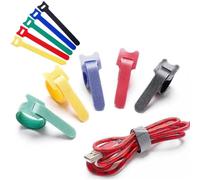 10/50 Pcs T-Type Adhesive Fastener Tape, Reusable Cable Zip Ties, Laptop Cord Organizer, Wire Organizers for Cords, Cord Ties for Electronics (50 Pcs,15cm/5.9'')