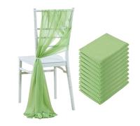 10/50 piezas de gasa para sillas de 17 x 250 cm - Bodas, fiestas, banquetes (verde salvia, 10 unidades)