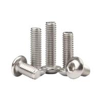 10-50 piezas de tornillos de llave M2 M2.5 M3 M4 M5 M6 304 botón de acero inoxidable cabeza blindada hexagonal cabeza blindada máquina redonda tornillo de muebles bricolaje (4 mm, M5 x 10 piezas)