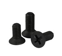 10 ~ 50 piezas M2 M2.5 M3 M4 M5 M6 M8 Tornillo de cabeza plana de nailon negro, perno de cruz, tornillo de máquina de plástico aislado, 4 mm ~ 60 mm (20 mm, M2,5 (50 piezas))
