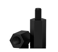 10-50 piezas M3 M4, separadores de nailon negro, soporte de columna hexagonal, separadores de placa base PCB, pernos espaciadores de plástico, tornillos(35MM_M3(C 6MM)-50PCS)