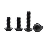 10/50 tornillos de cabeza plana negros con arandela M3 M4 M5 M6, fijos for placa base almohadilla(16mm,M6 10pcs)